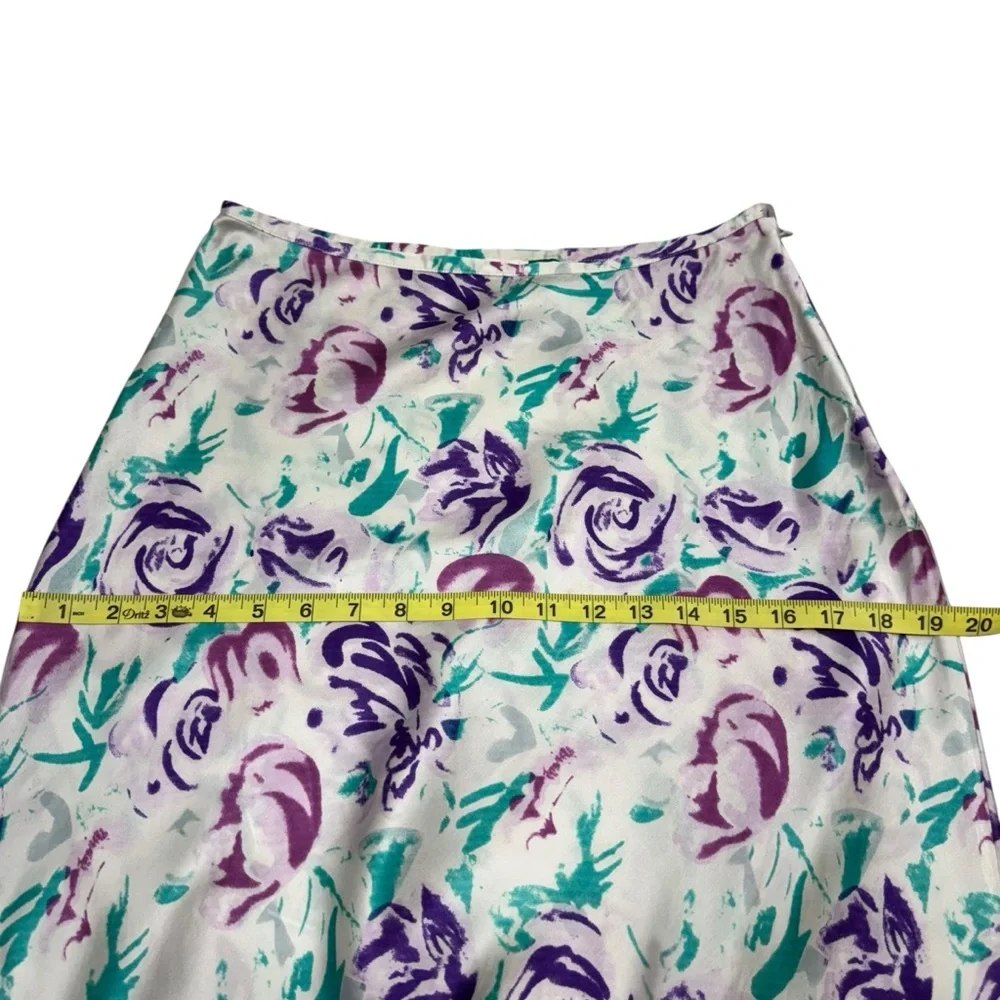 Rixo Kelly Floral Midi Skirt Size S Silk Blend A-Line Fairy Romantic Preppy - Picture 9 of 10